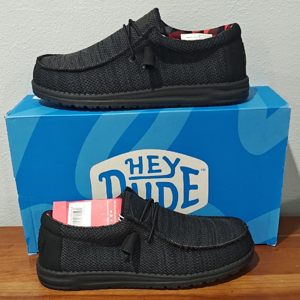 Hey Dude Wally Sox Jet Black Slip-On Loafers